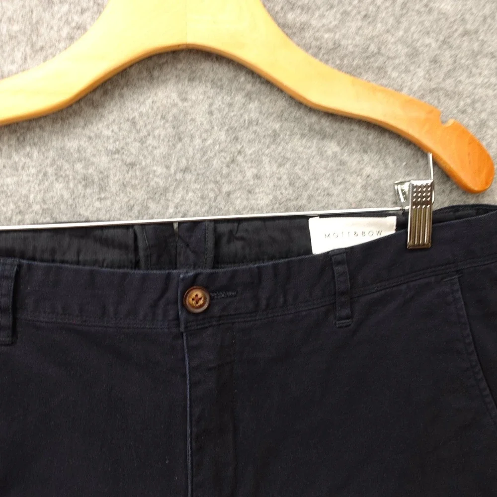 Mott Bow Pants Mens 36 Navy‎ Blue Charles Slim Stretch Chinos Work Preppy 37x31